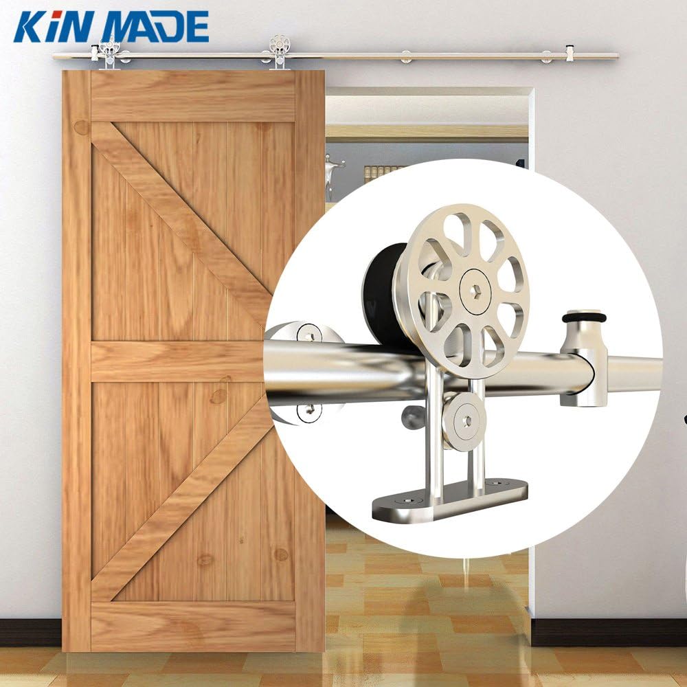 Stainless Steel Sliding Barn Door Hardware Kit 8FT Track Single Door Kit X625