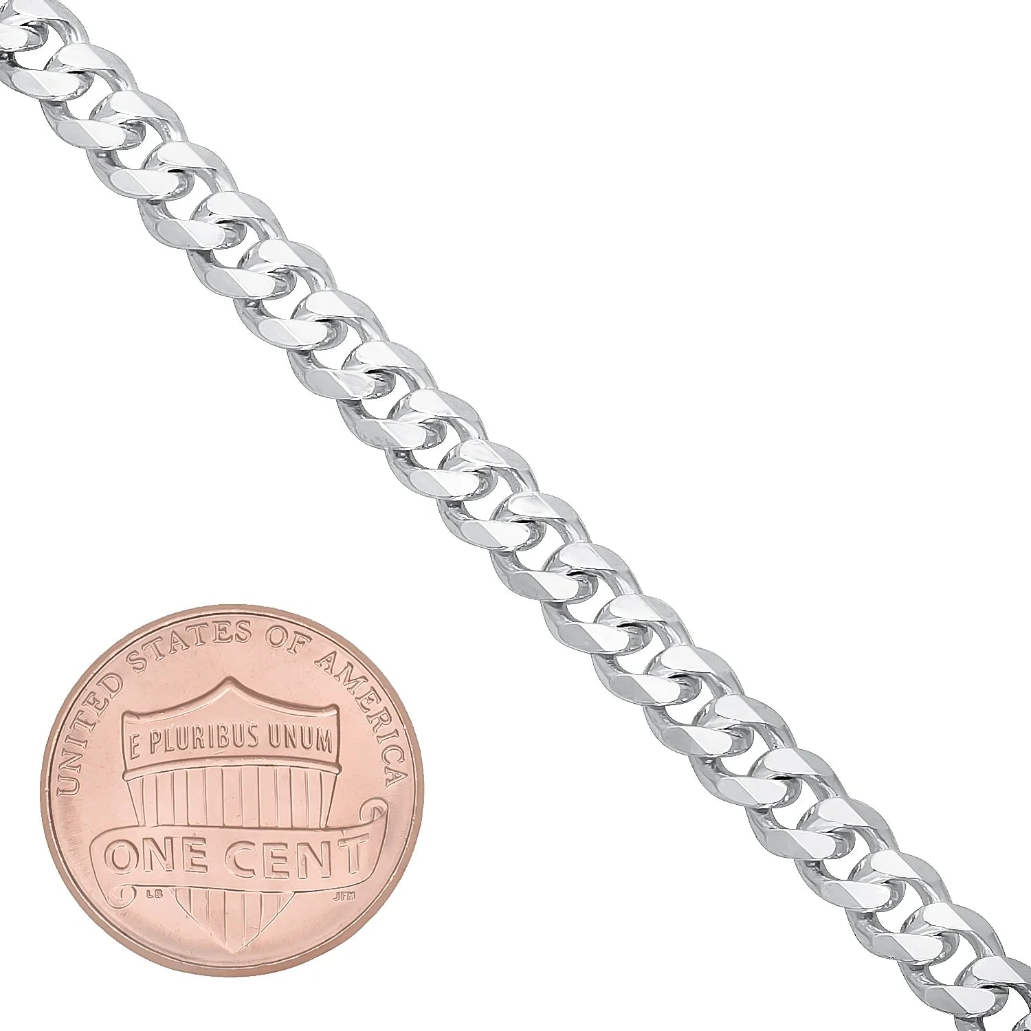 5mm Solid .925 Sterling Silver Flat Cuban Link Chain Necklace + Bracelet Set, 30" + 8" F4533