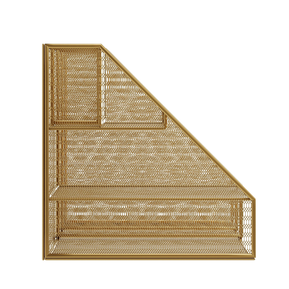Gold Mesh Metal Desktop Organizer with Magazine File Holder N69868