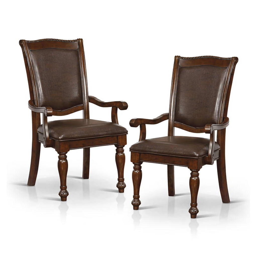Brown Cherry Wood Arm Chair (Set of 2) H996110
