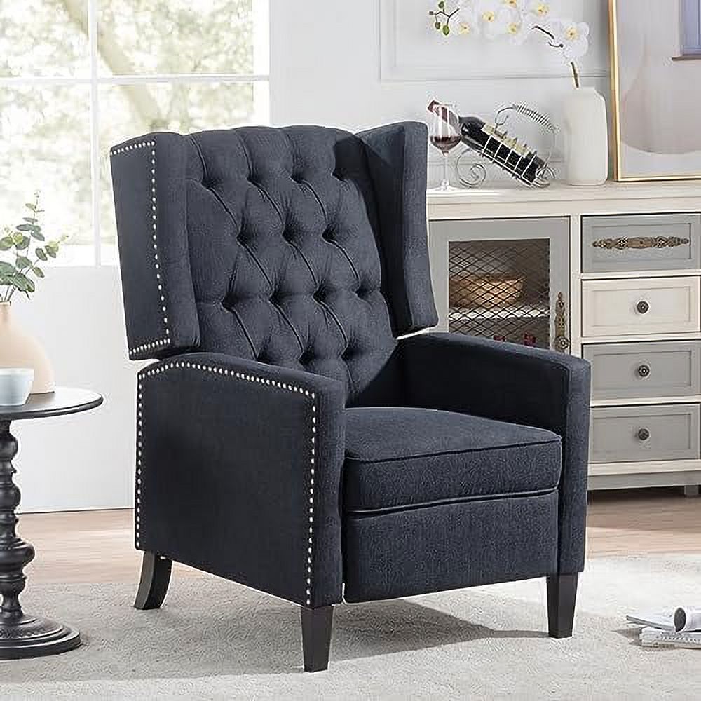 Gray Wingback Recliner Chair with Birch Legs D758773