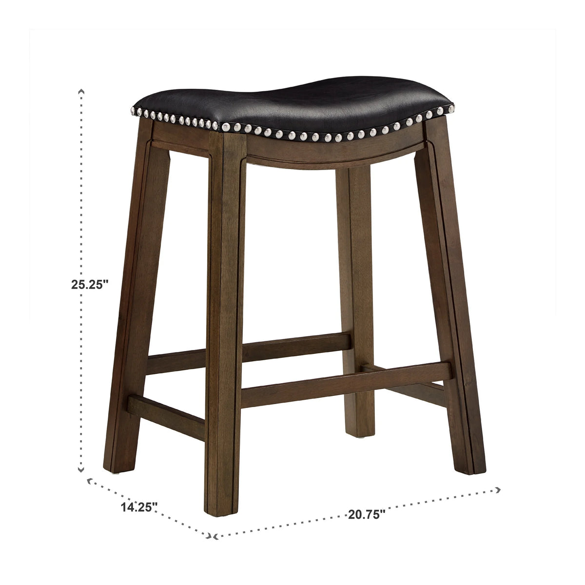 Black Faux Leather Backless Counter Height Stool N837167