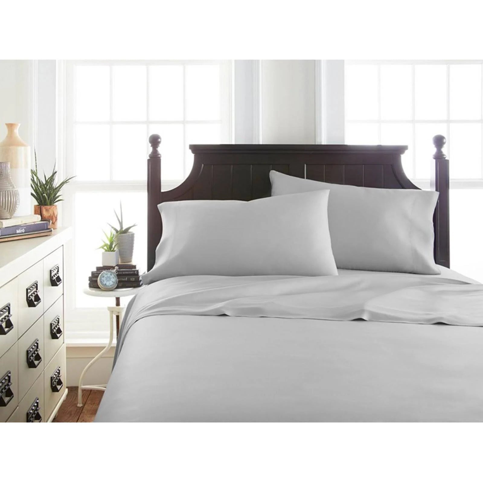 California King Gray Solid Sheet Set O539947