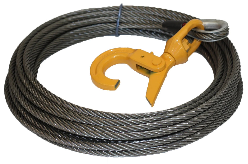 3/8" x 50' Wire Rope Winch Cable with Swivel Hook N771037