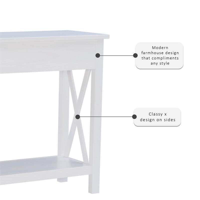 Antique White Wood Console Table O69445