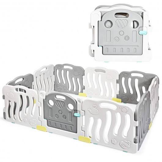 10-Panel Kids Safety Activity Center - Gray S821