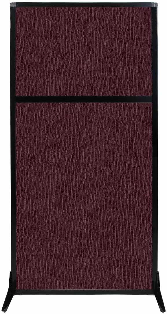Portable Free Standing Privacy Screen with Black Fabric Panels Q9377