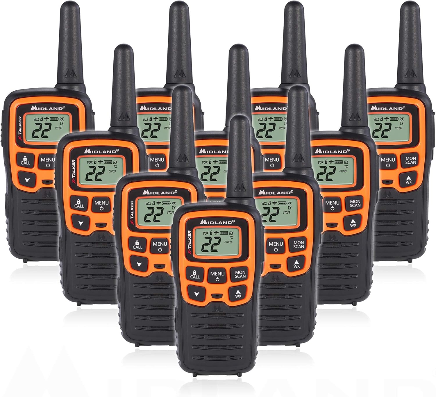 22 Channel FRS Two-Way Radio (3 Pack) (Black/Orange) P723673