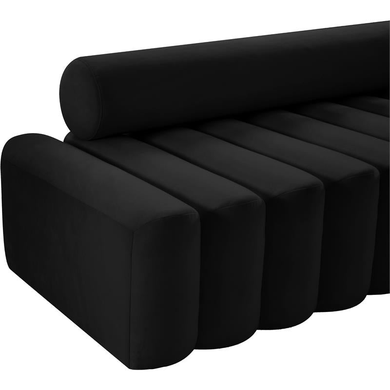 Black Velvet Upholstered Sofa D225564