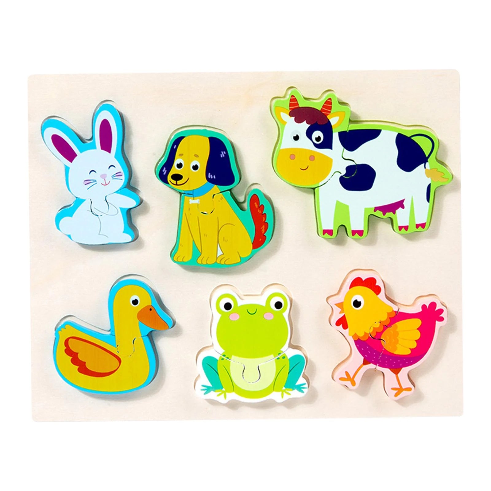 Wooden Puzzle Educational Toys Colors and Shapes Cognition Montessori Toys for 1 2 3 Year Old Girls Boys Animal P363