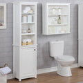 Bathroom Storage Tower with Open Upper Shelves and Lower Cabinet K27305