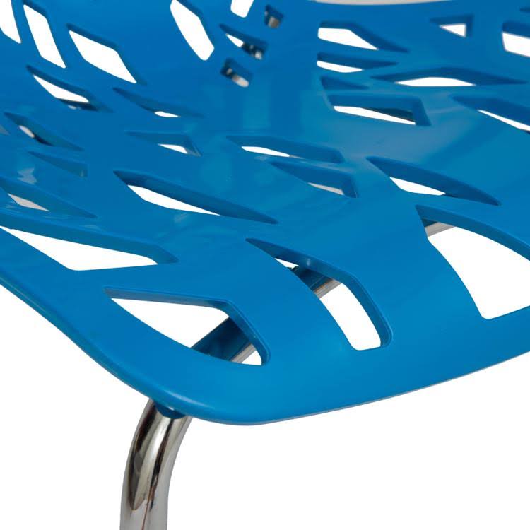 Blue Dining Chair with Chromed Legs O95063