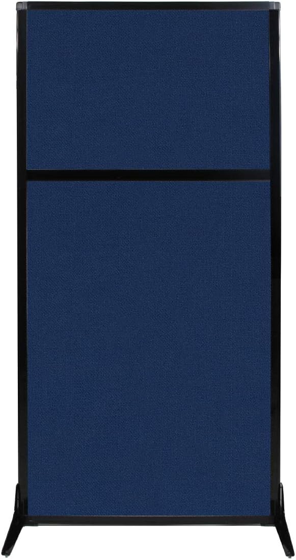 Portable Free Standing Privacy Screen with Black Fabric Panels Q9377