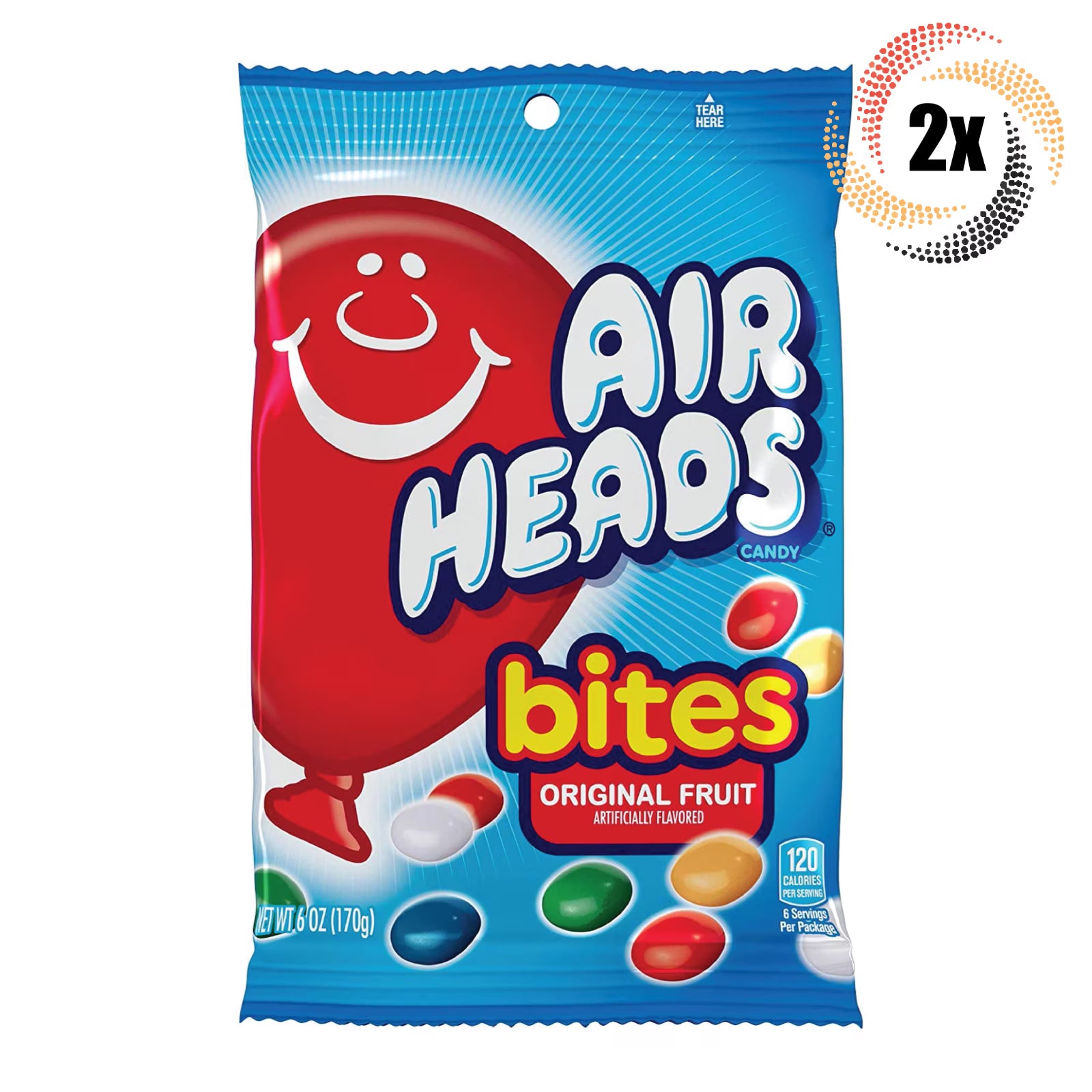 2x Bags Airheads Bites Original Fruit Flavor Candy 6oz I690
