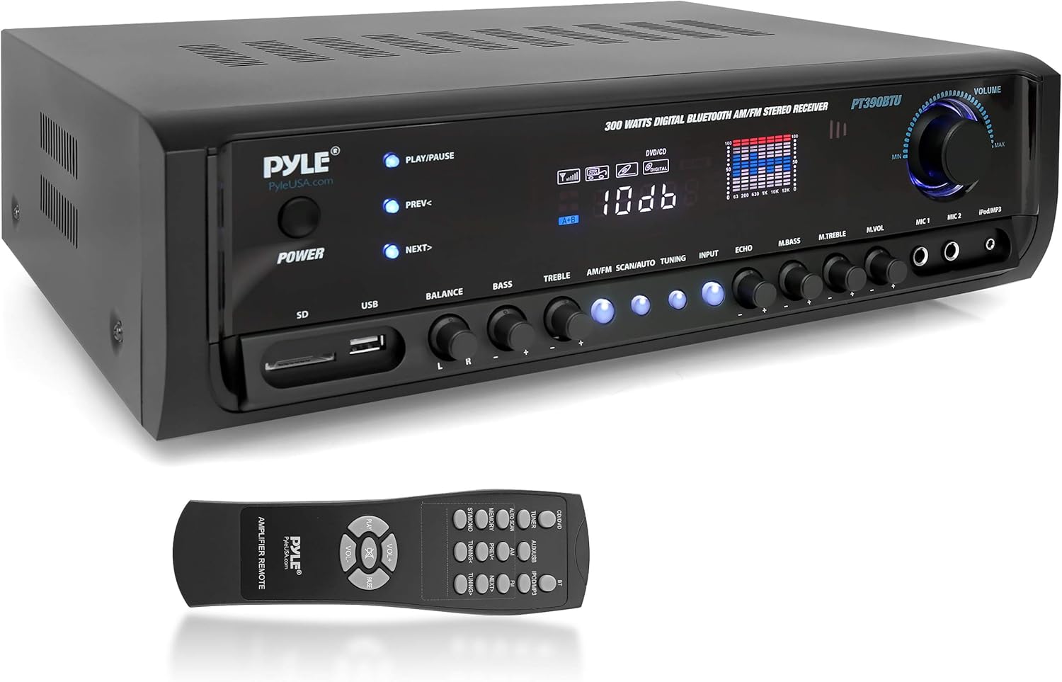 300W 4 Channel Bluetooth Power Amplifier System O9707