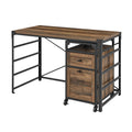 Angle Iron Writing Desk with 2 Drawer Filing Cabinet Reclaimed Barnwood Q66057