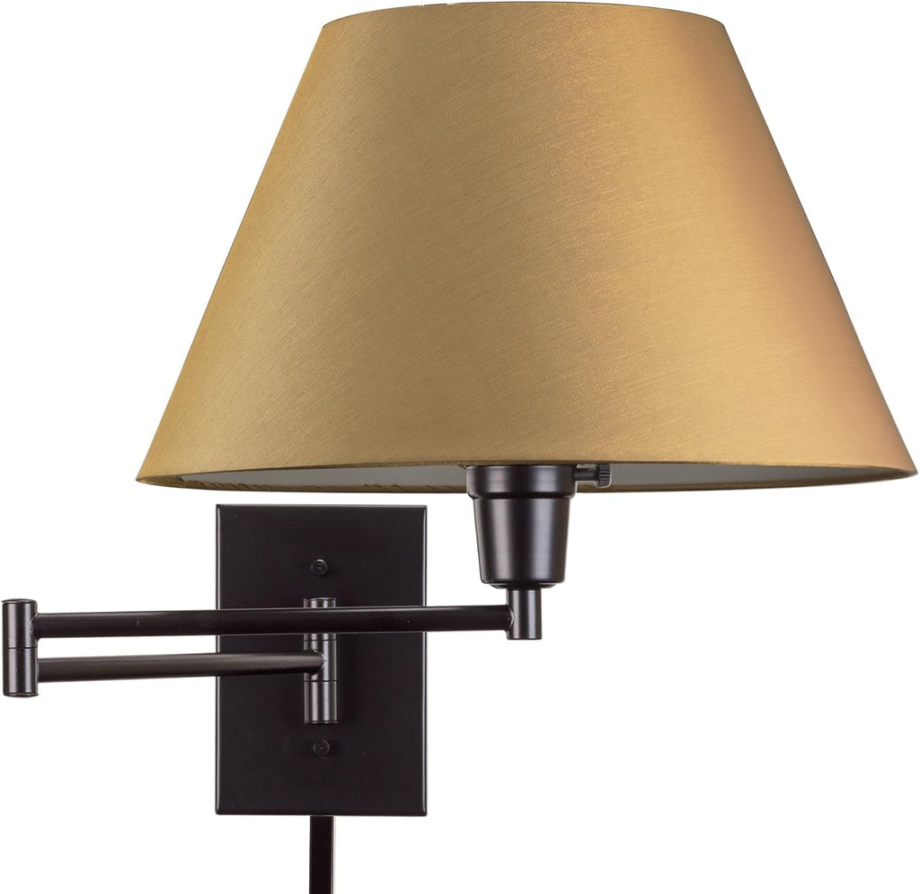 13 Swing Arm Wall Lamp with Fabric Shade, Black Finish, 2-Pack Q70174