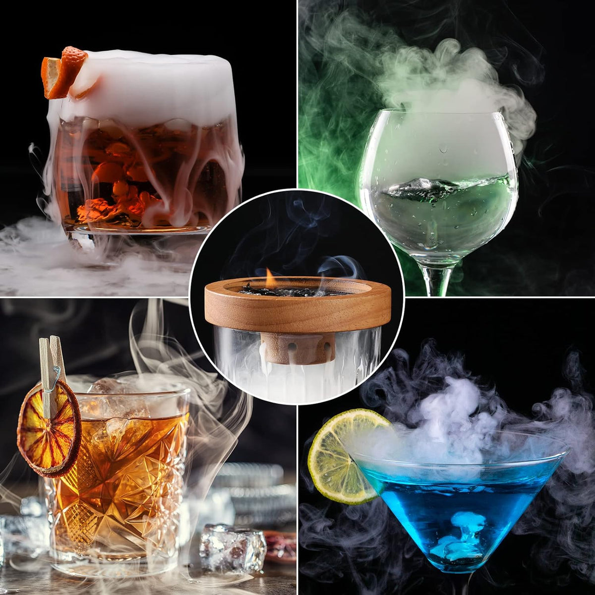 Cocktail Smoker Kit with Torch, 4 Kind of Wood Chips, Pack of 2 V35836