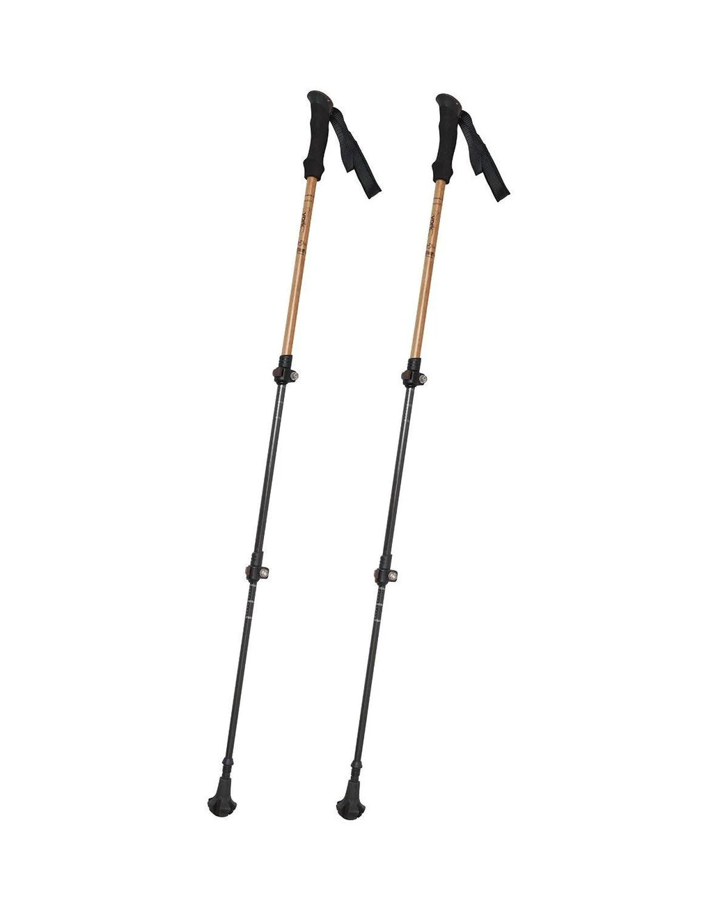 Bamboo & Carbon Fiber Walking Poles - 2 Pack - 6.8 oz Ultralight Collapsible Hiking Poles A162