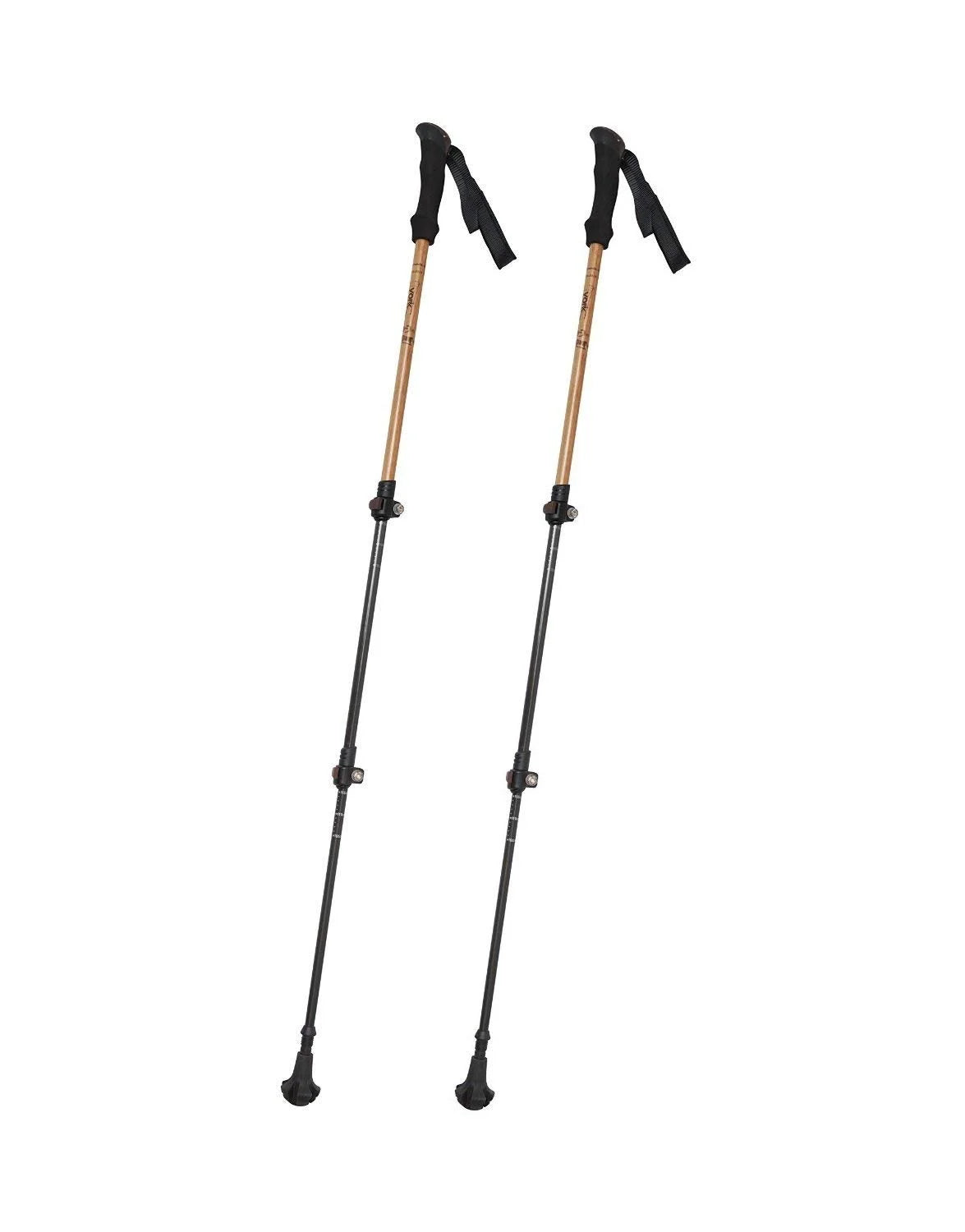 Bamboo & Carbon Fiber Walking Poles - 2 Pack - 6.8 oz Ultralight Collapsible Hiking Poles A162