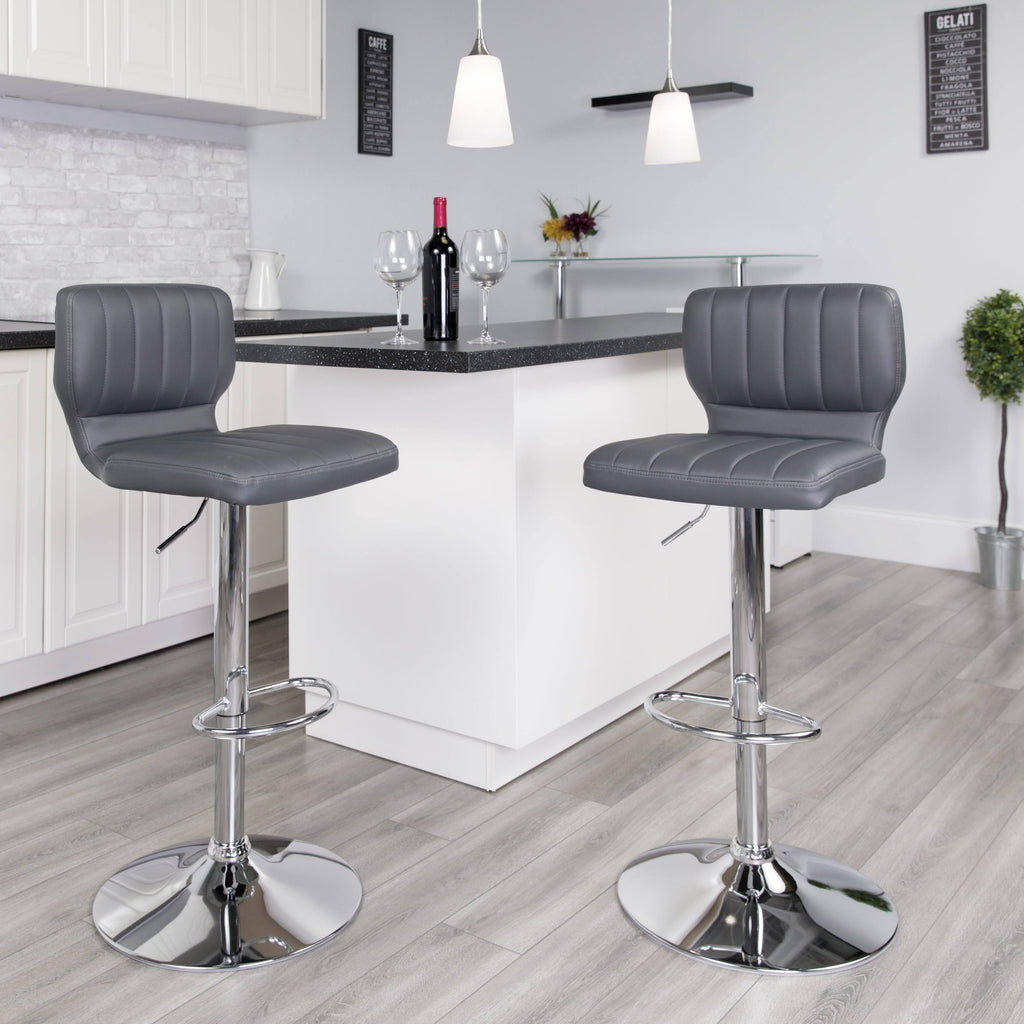 Contemporary Vinyl Adjustable Height Barstool I41338