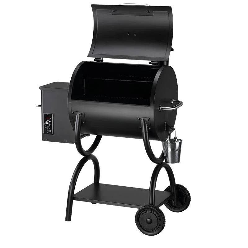 Black Wood Pellet Grill and Smoker 7-in-1 BBQ T8473