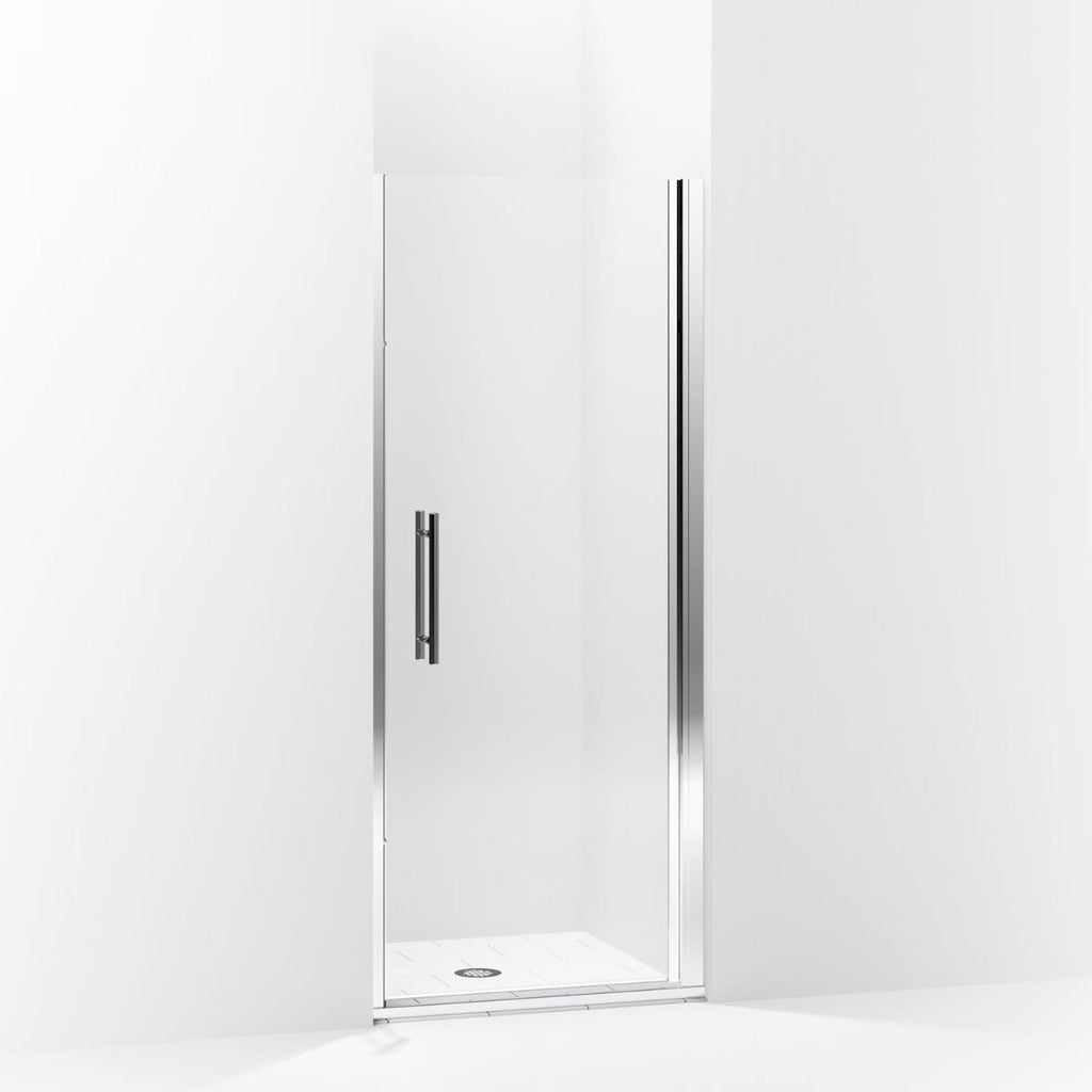 Frameless Pivot Shower Door with Clear Glass, 33-in W x 67-in H, Silver M1081