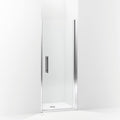 Frameless Pivot Shower Door with Clear Glass, 33-in W x 67-in H, Silver M1081