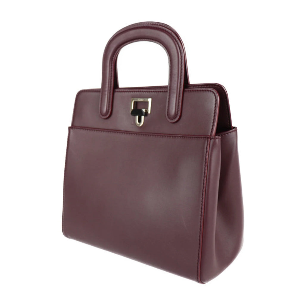 Bordeaux Calf Leather 2WAY Shoulder Bag Tote O761