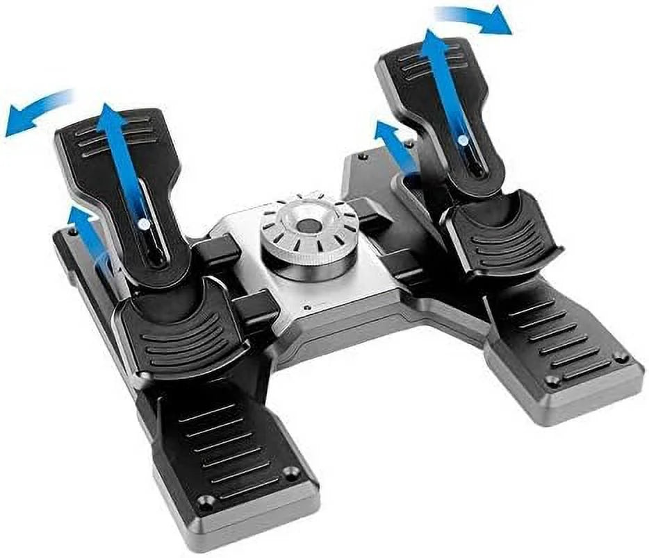 Black Pro Flight Rudder Pedals Gaming Controller for PC I6815