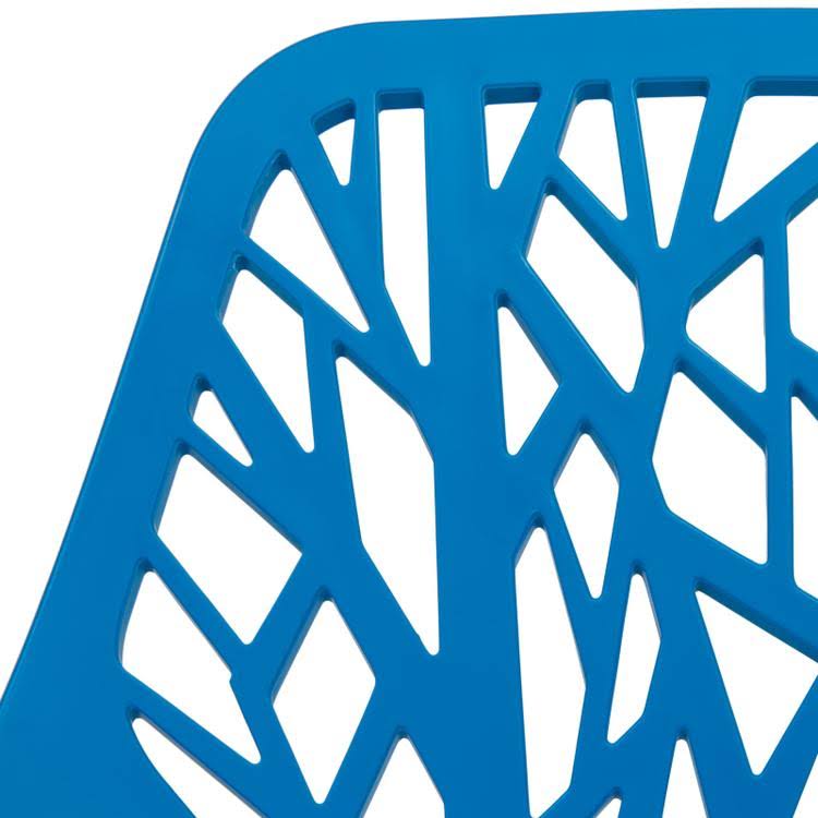 Blue Dining Chair with Chromed Legs O95063
