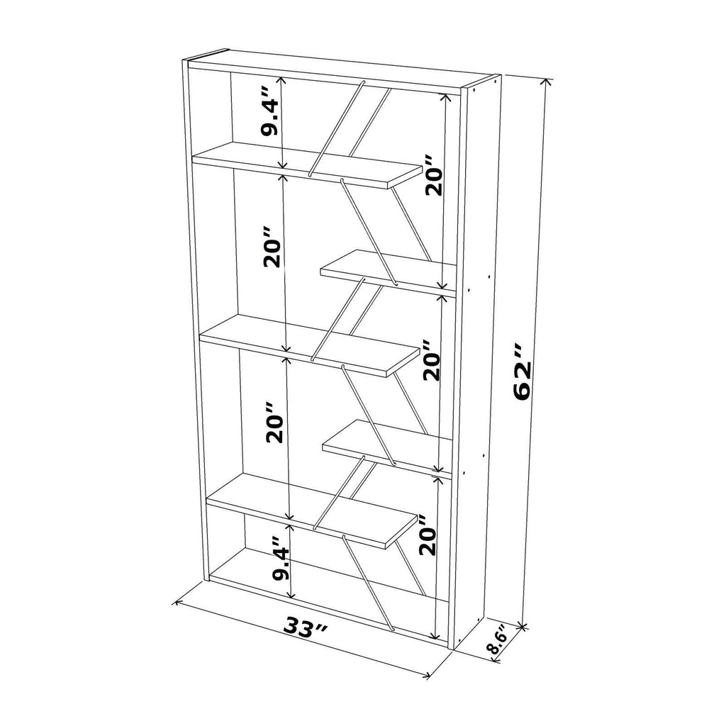Chrome Bookcase with Adjustable Shelves O339