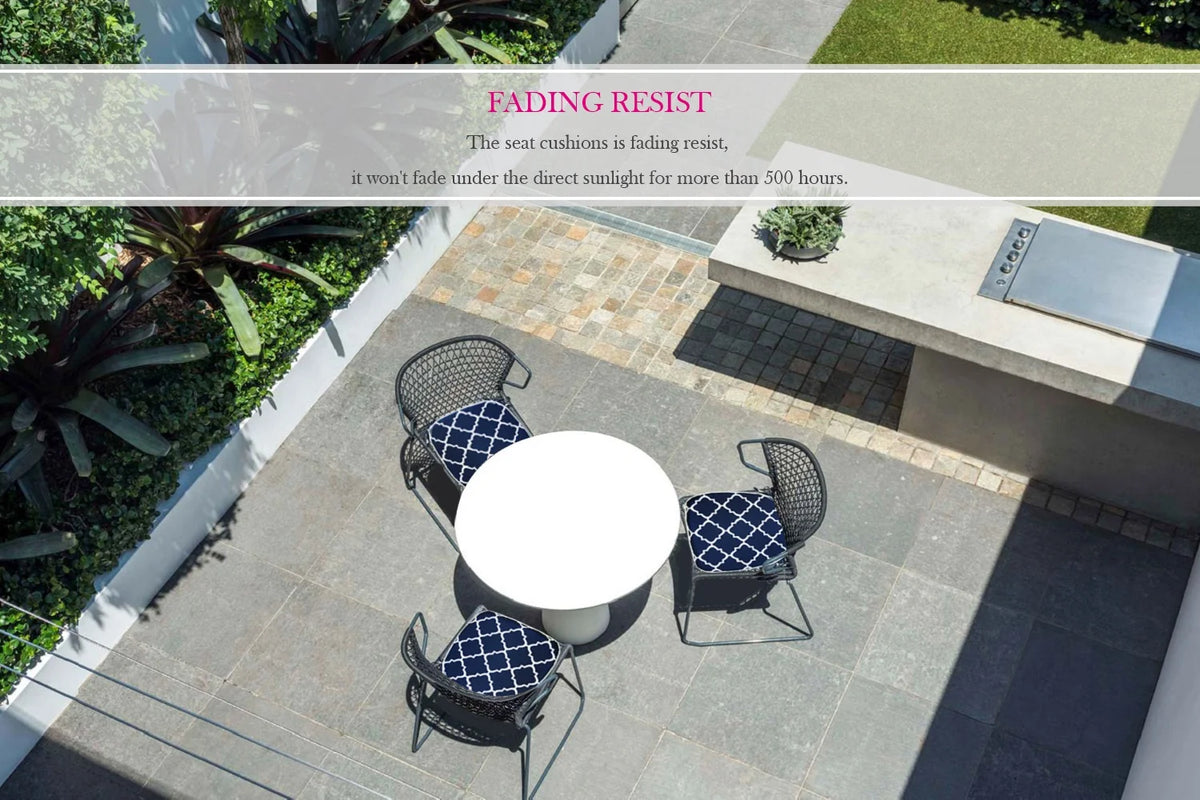 Blue Geometric Outdoor Seat Pads, Pack of 2 S297