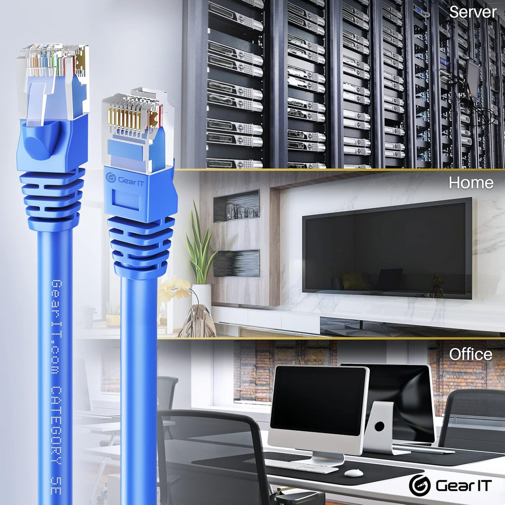 Blue Snagless RJ45 Ethernet Patch Cable 100-Pack 1 Foot Y6460