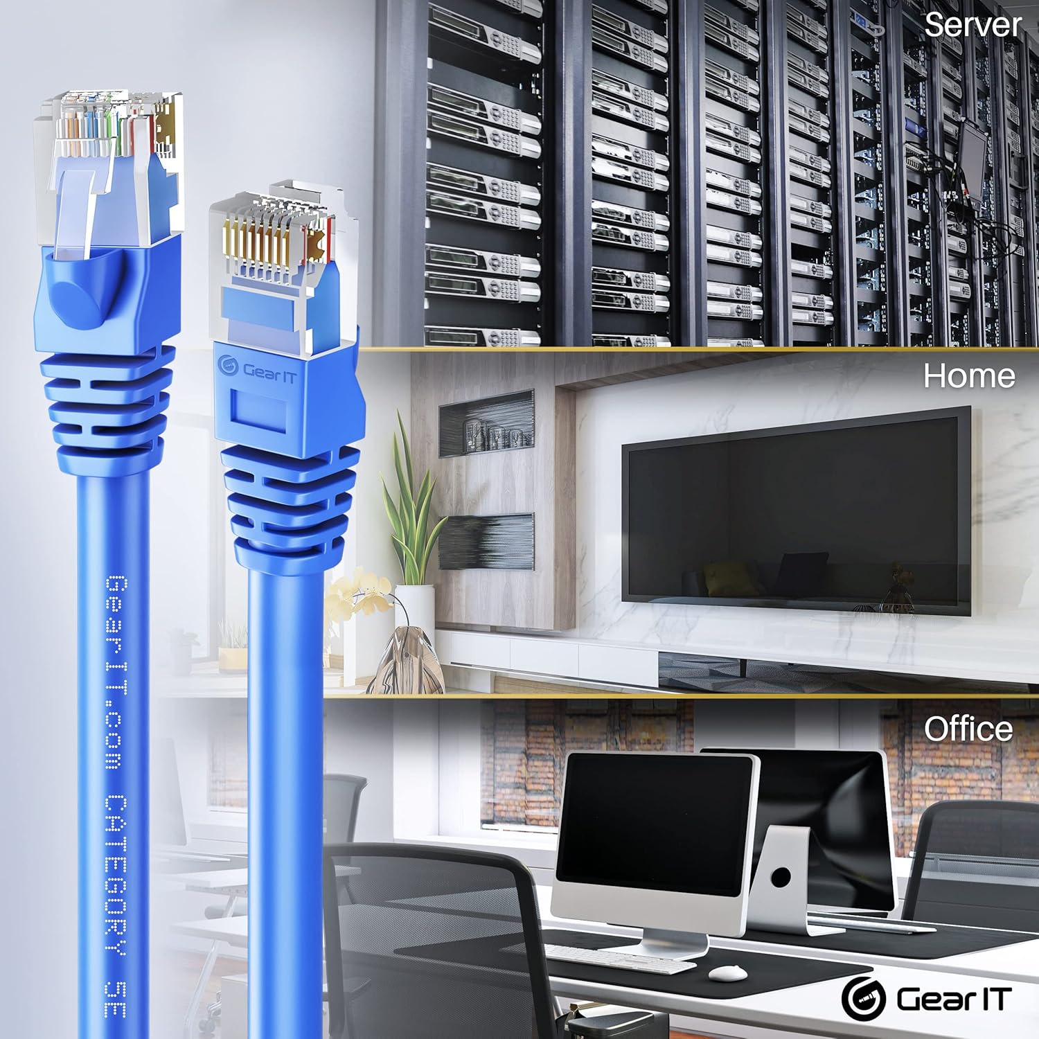 Blue Snagless RJ45 Ethernet Patch Cable 100-Pack 1 Foot Y6460