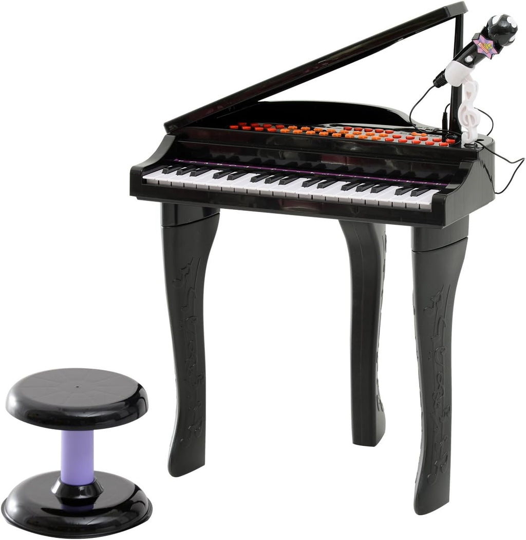 37-Key Kids Piano Toy Keyboard with Microphone, Black Z1926
