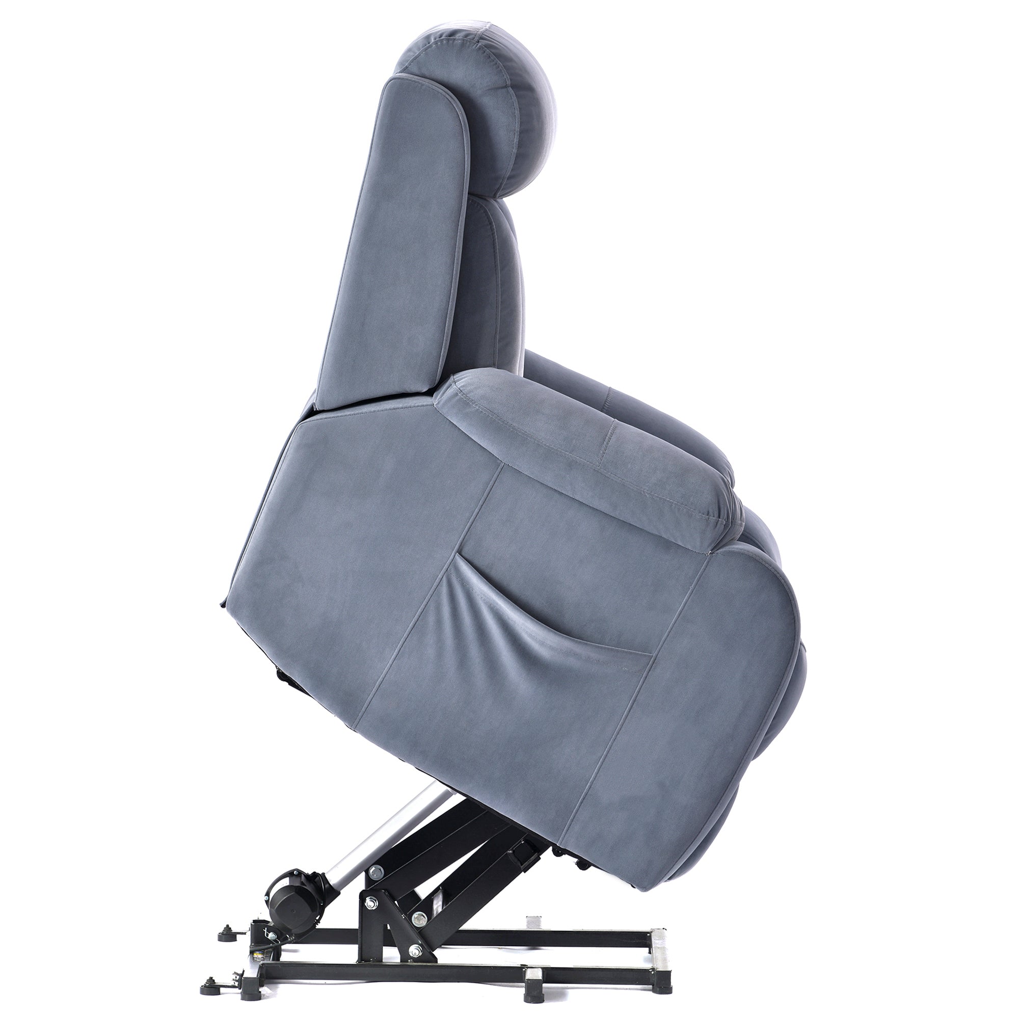 Light Gray Cashmere Fabric Power Recliner Sofa Chair K856734
