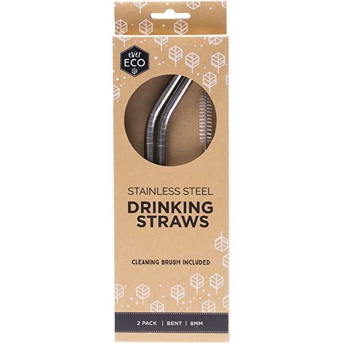 Stainless Steel Straws Bent 2pk N763