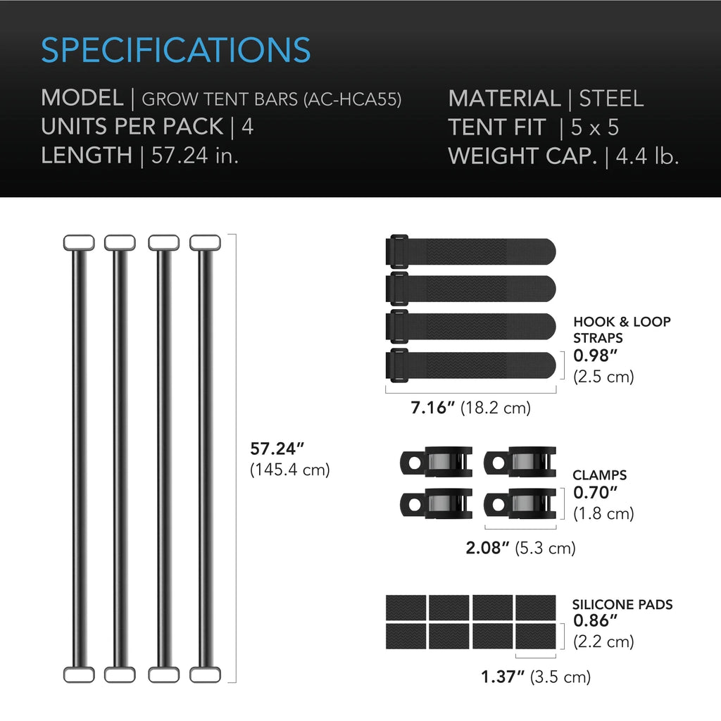 5x5' Steel Hanging Bars for Indoor Grow Tents E615175