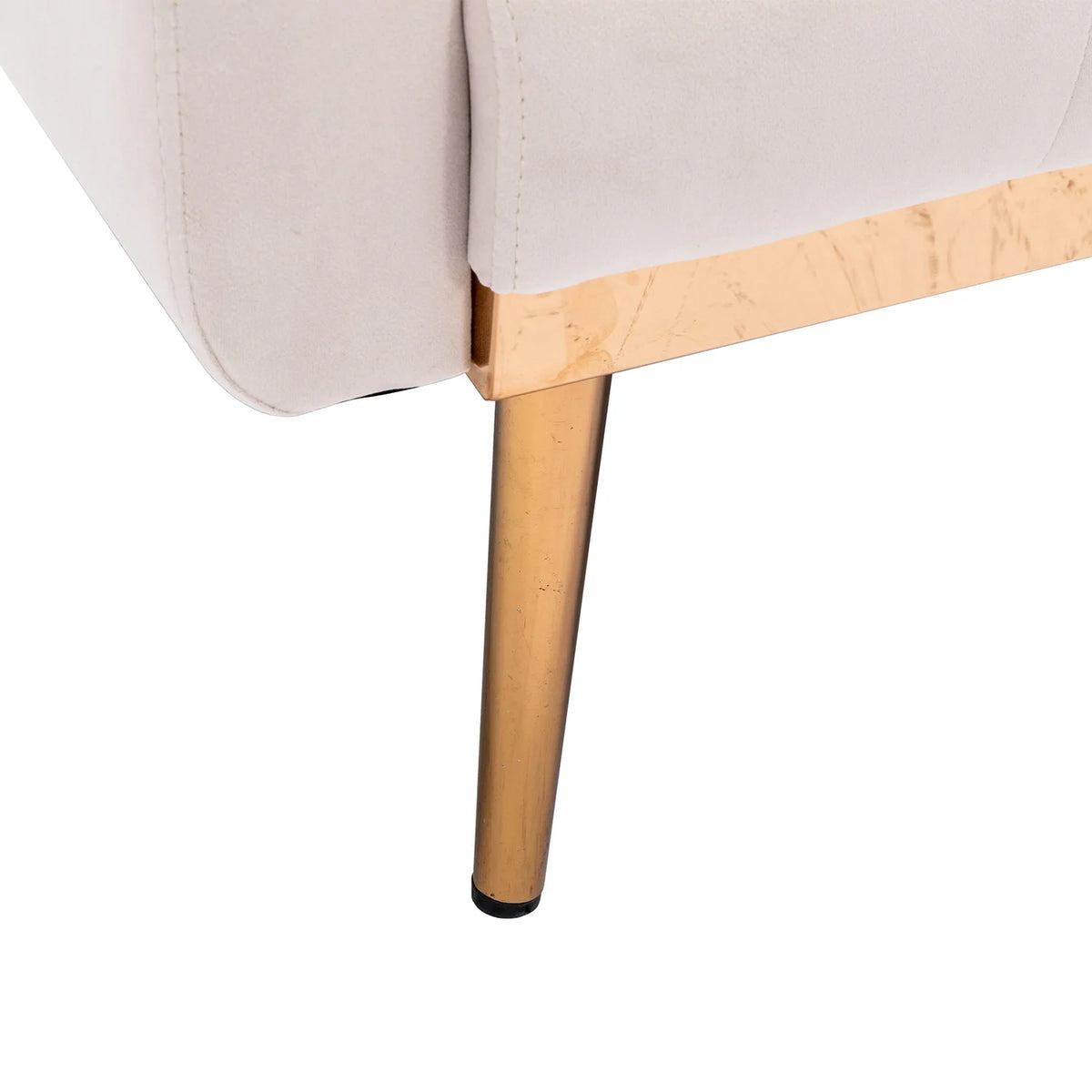 Beige Velvet Futon Sofa Bed with Two Pillows X923245