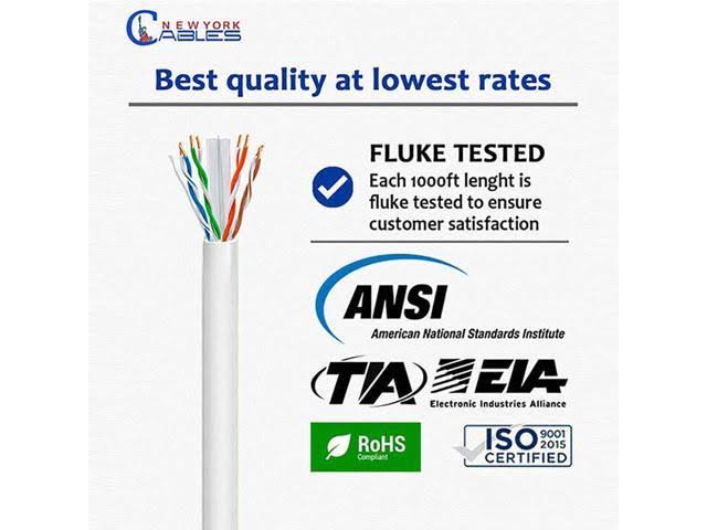 White Plenum Cat5e 1000ft 24AWG UTP Cable R11392