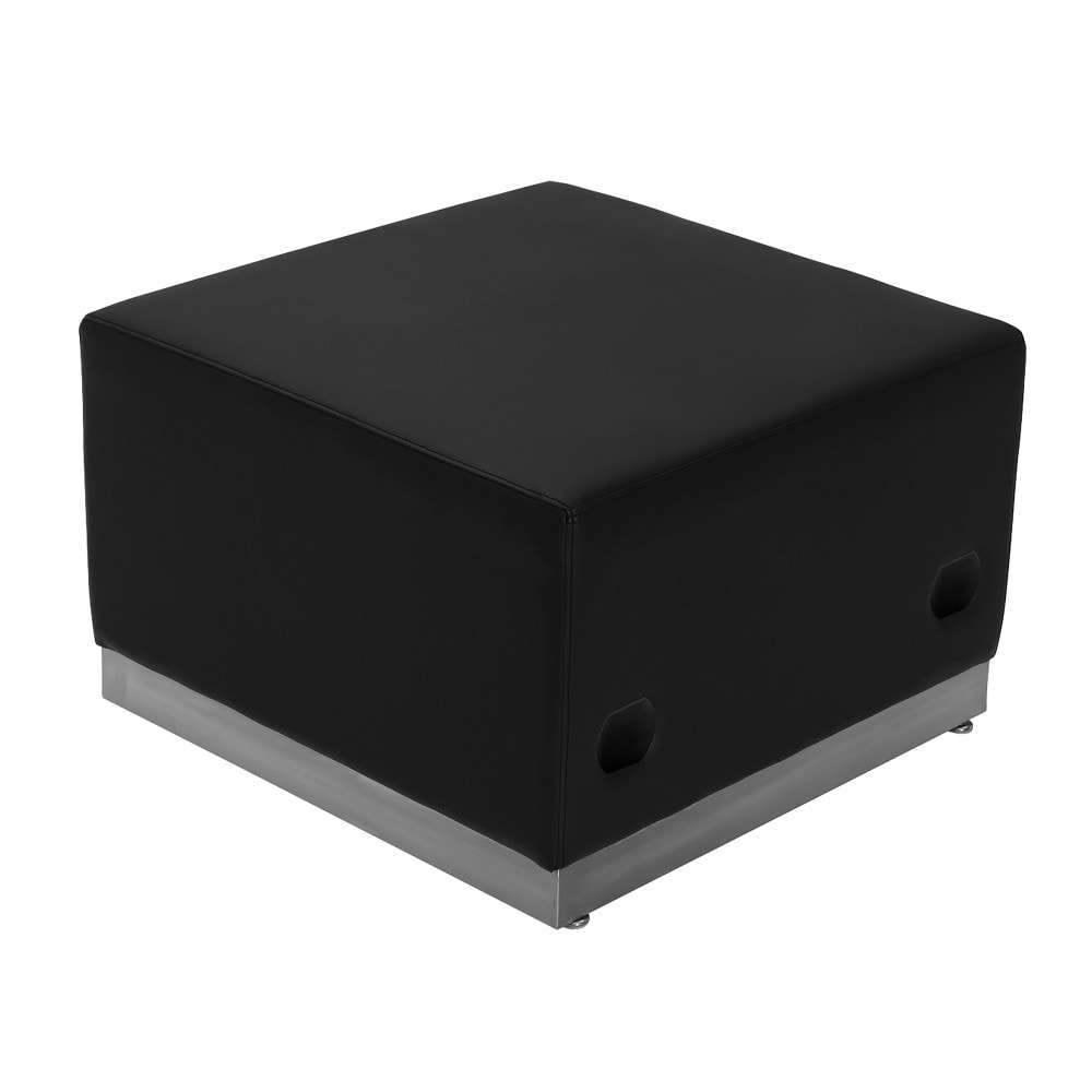 White LeatherSoft Ottoman with Stainless Steel Base K83413