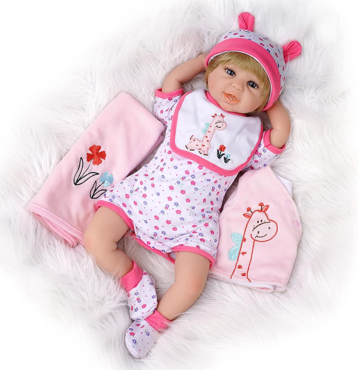 22 Inch Realistic Silicone Reborn Baby Doll with Accessories E441835