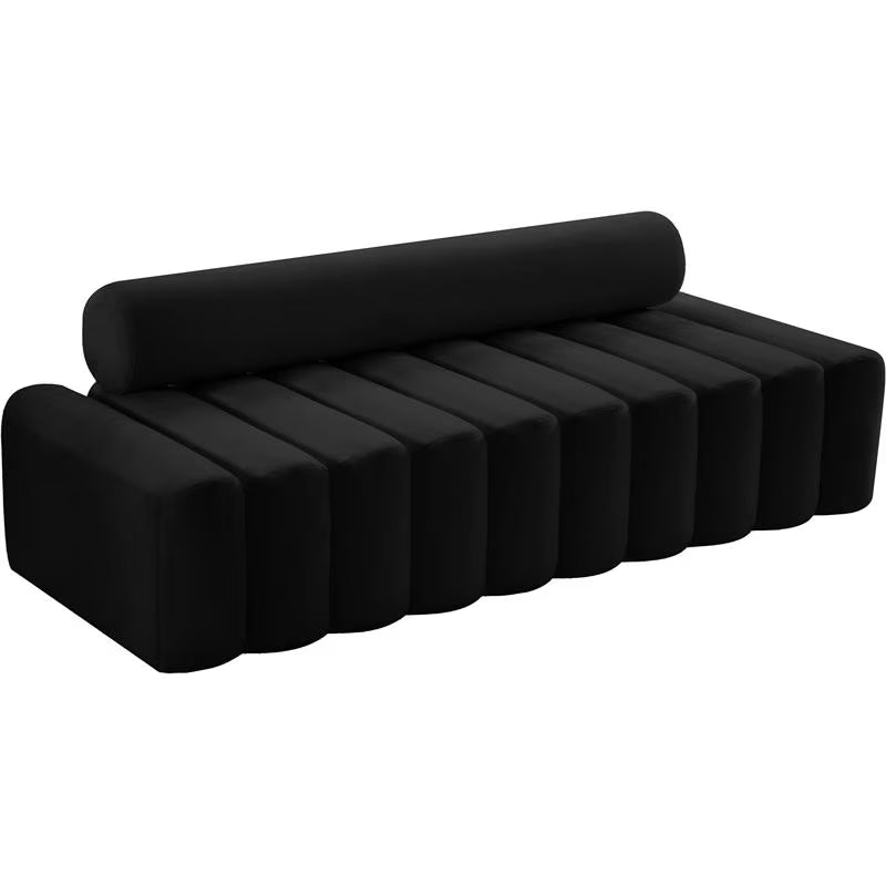 Black Velvet Upholstered Sofa D225564
