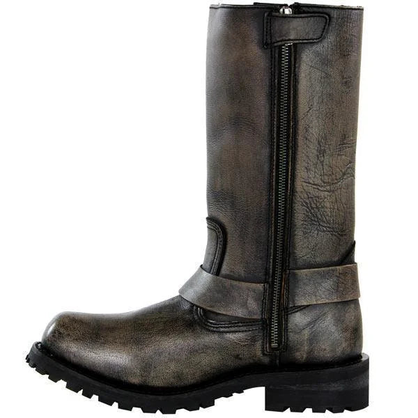 Distressed Brown Motorcycle Leather Boots W91195