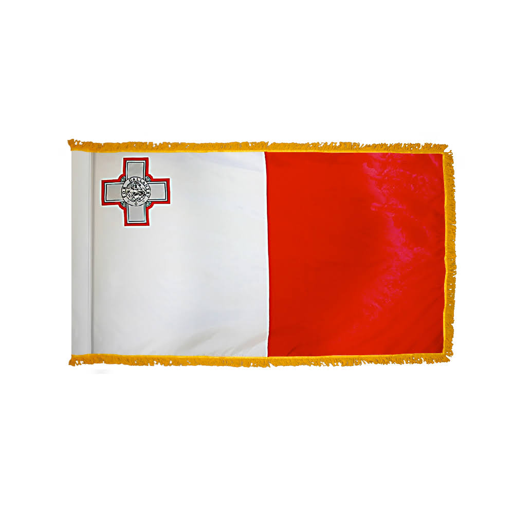 3ft. x 5ft. Malta Flag with Side Pole Sleeve and Fringe T330007