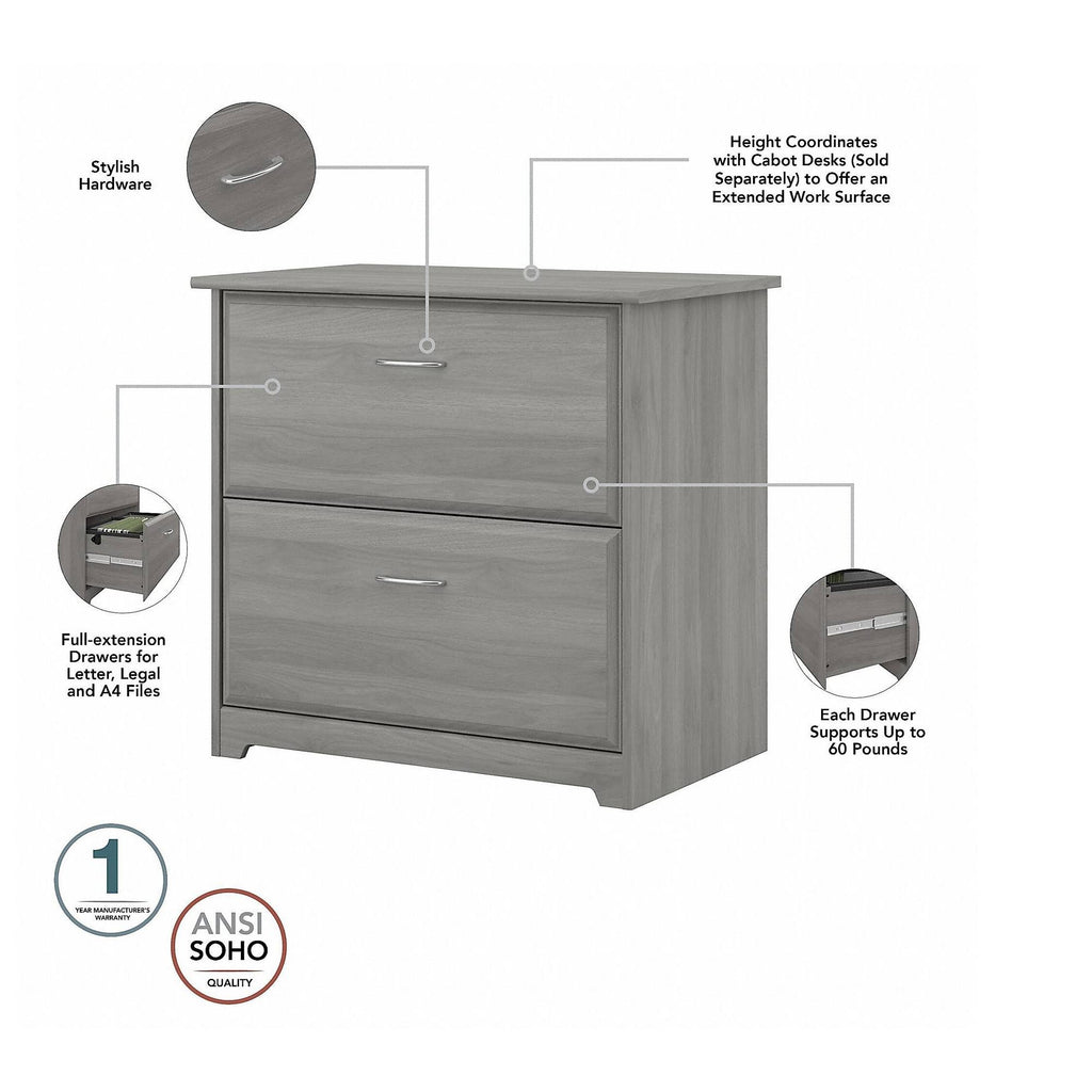 Small Computer Desk with Hutch in Modern Gray I8675