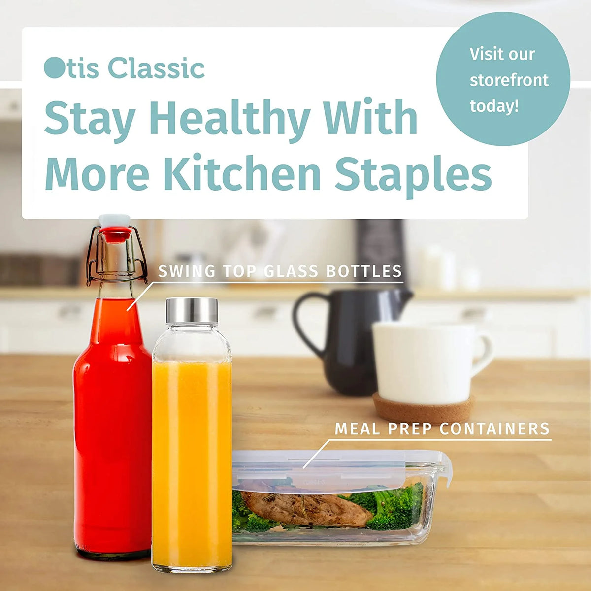 6 Pack 18oz Glass Water Bottles with 6 Sleeves J82653