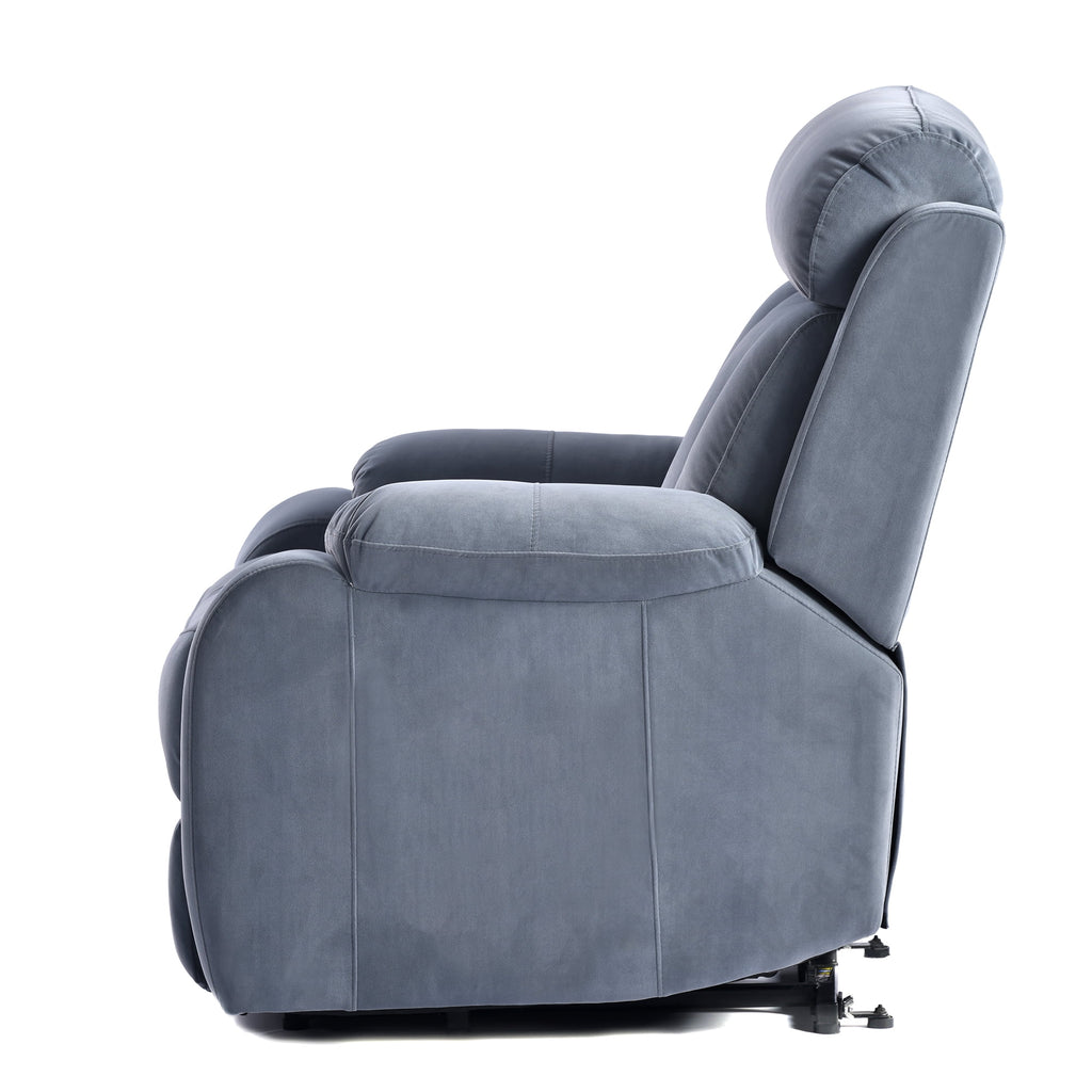 Light Gray Cashmere Fabric Power Recliner Sofa Chair K856734