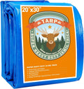 Blue 20x30 Heavy Duty Waterproof Tarpaulin with Metal Grommets W8421